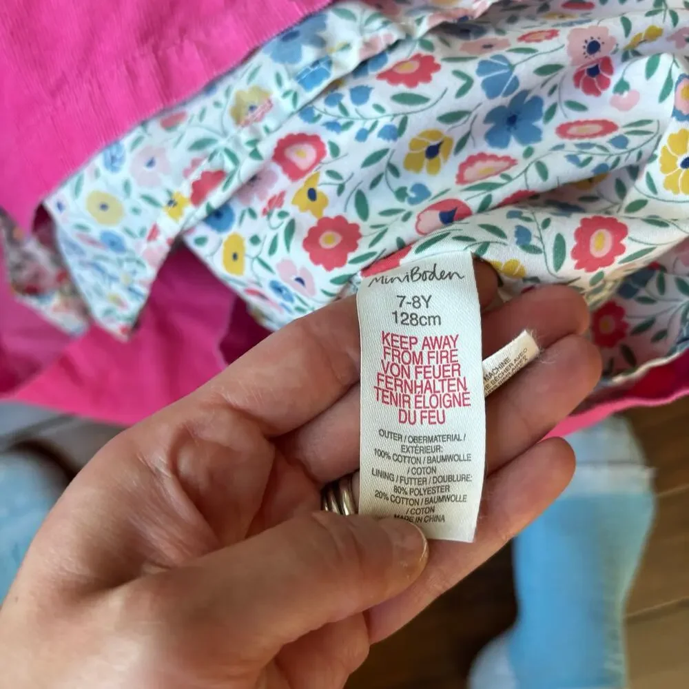 Mini Boden Girls Pink Corduroy Skirt Sz 7-8Y Barbie Spring Summer - Picture 5 of 8